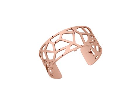 Armreif von Les Georgettes in Roségold mit einem modernen, geometrischen Design. Der Armreif hat eine Breite von 25 mm und bietet einen eleganten Look für jeden Anlass.