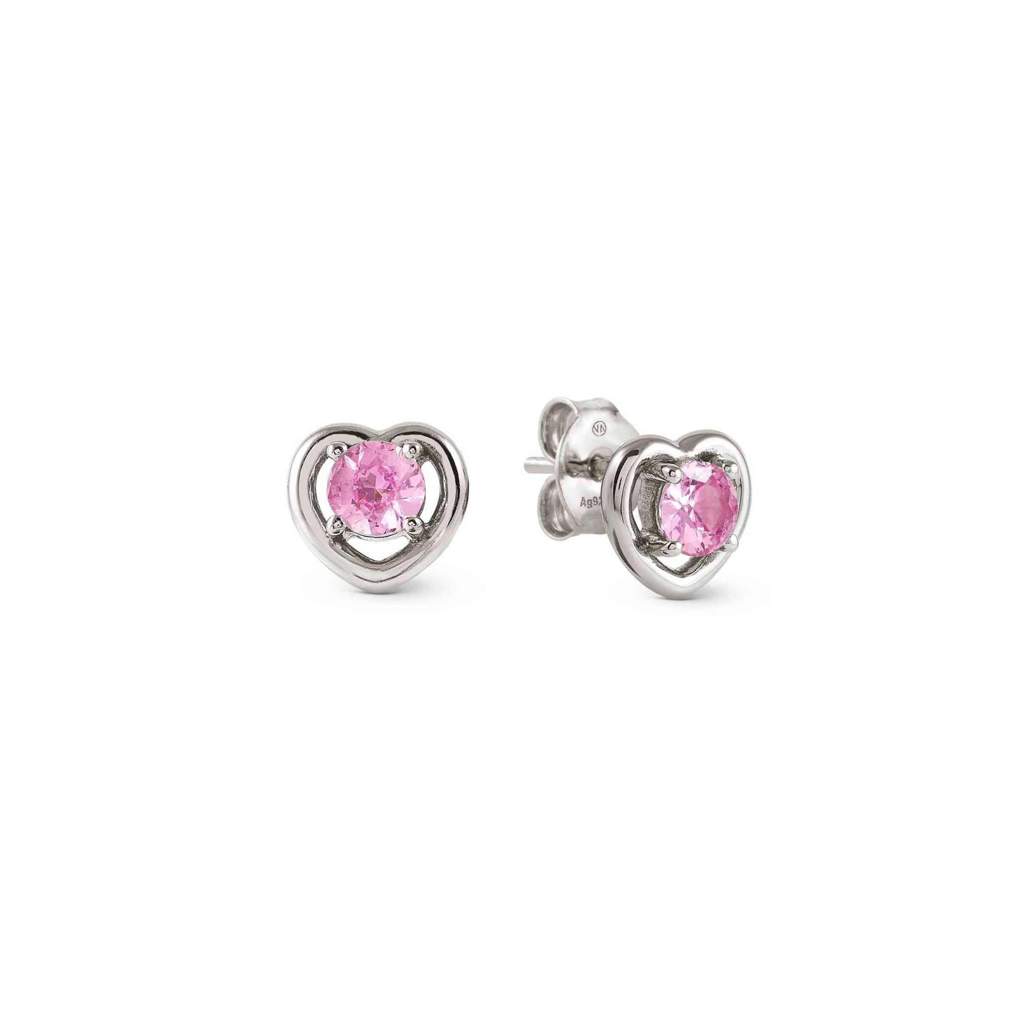 Nomination COSMICLOVE Herz - Ohrstecker aus Sterling Silber - farbigem Zirkonia - ROSA