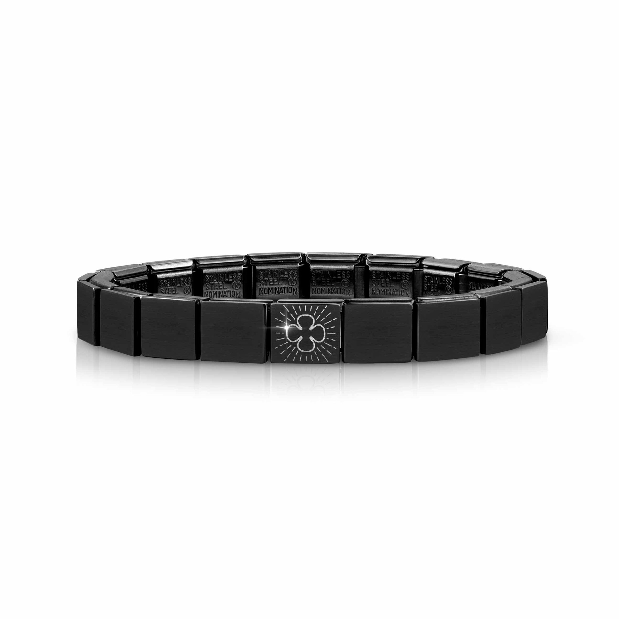 Nomination GLAM Armband - Edelstahl - schwarz PVD-besch. - Kleeblatt
