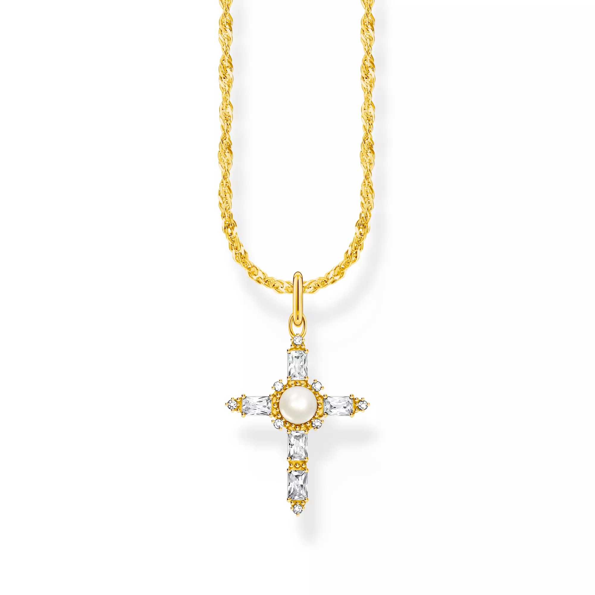 Thomas Sabo True Romance Kette - Weiß - Silber + 750er Vergoldung + Süßwasserzuchtperle 40-45 cm – Ansicht 2