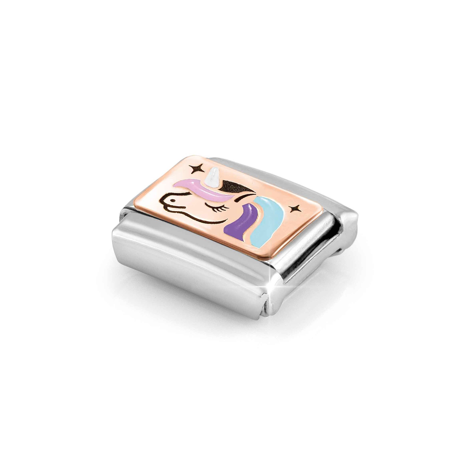 Nomination CLASSIC Element - Plättchen aus Roségold - Emaille - Einhorn - Mix – Ansicht 5