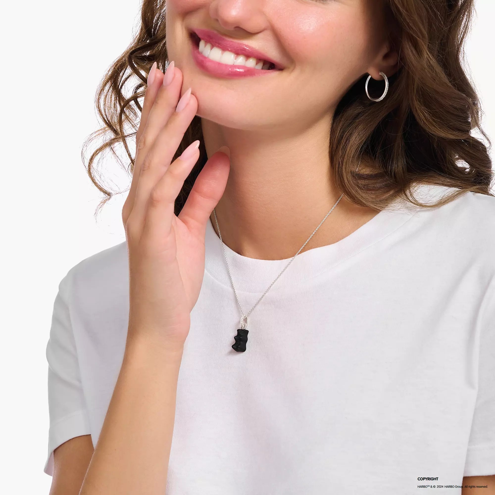 Thomas Sabo HARIBO Goldbär - Gummibärchen Kette - Schwarz - Silber + Zirkonia - 40-45 cm – Ansicht 2