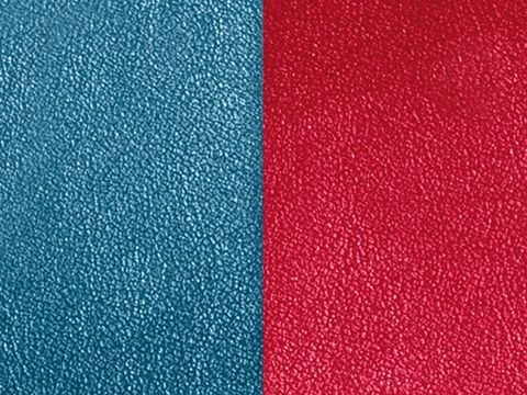 Leder Einsatz in Petrol Blau und Himbeere für Les Georgettes Armreifen, 25 mm. Texturierte Oberfläche in zwei Farben, ideal für individuelle Gestaltung.