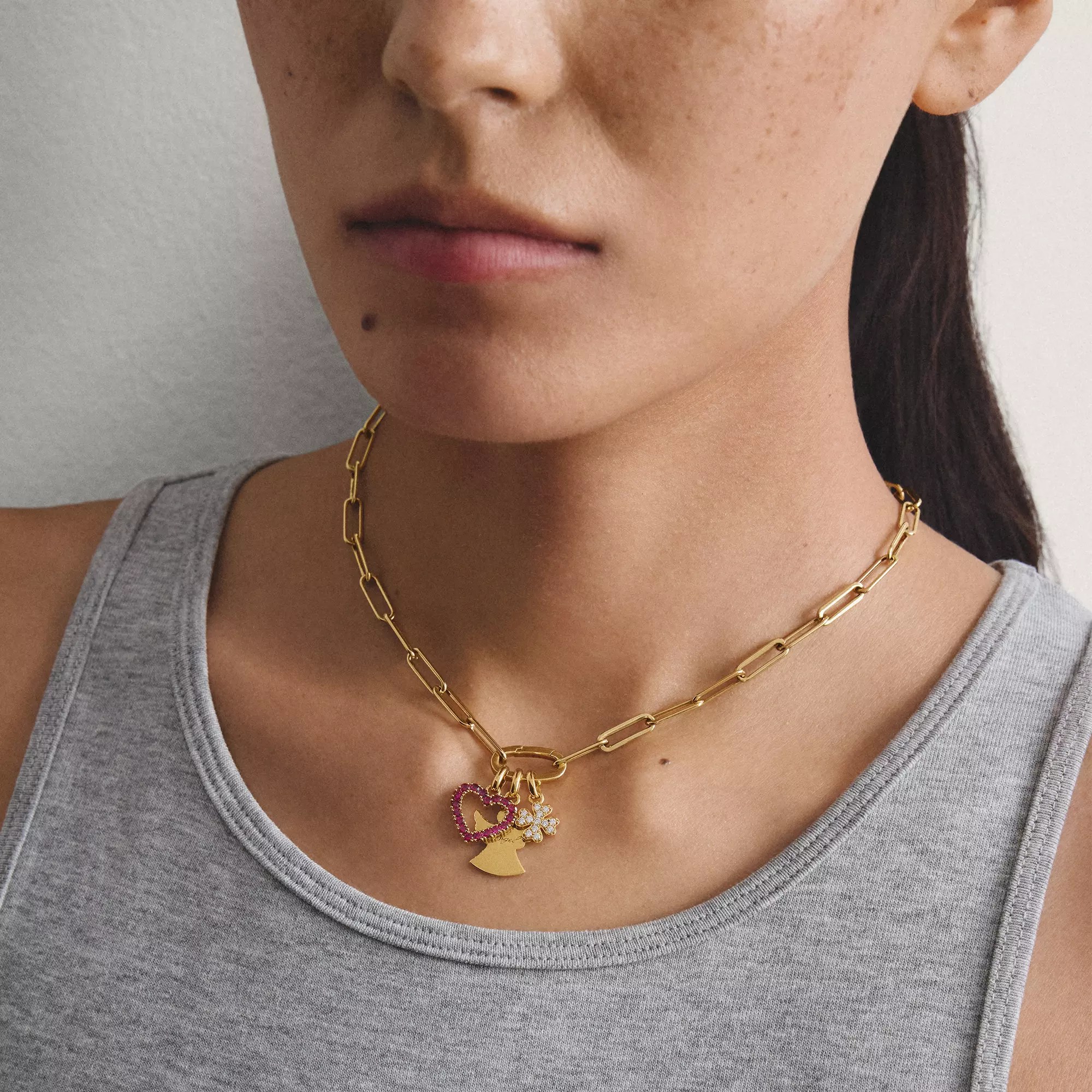 Thomas Sabo Charm Kleeblatt mit weißem Zirkonia – Connect – vergoldet – Ansicht 3