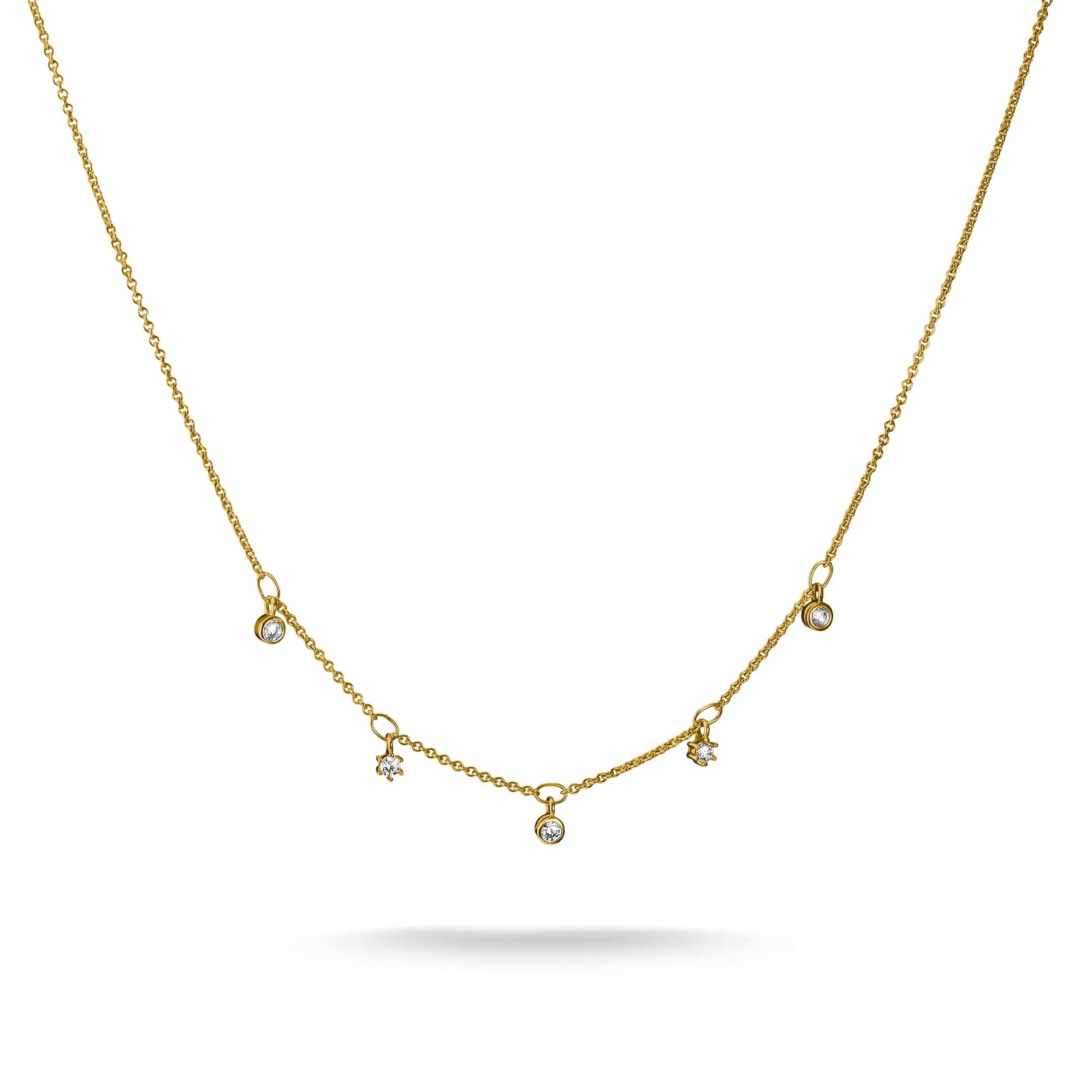 Thomas Sabo Kette mit weißem Zirkonia – vergoldet – 45 cm