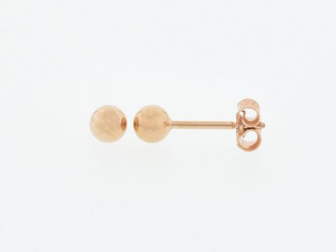 Silber Ohrringe Kugel Silber rosé vergoldet 4 mm Stecker von Juwelier Harnisch Ohrstecker ohne Stein in elegantem Design.