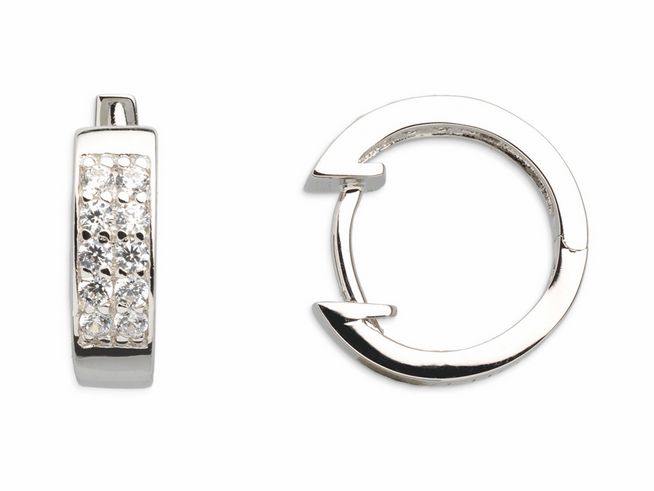 Xenox Sterling Silber Ohrringe XS8516 in modernem Design mit funkelnden Zirkonia-Steinen, ideal für einen eleganten Look. Hochwertiger Ohrschmuck von Xenox.