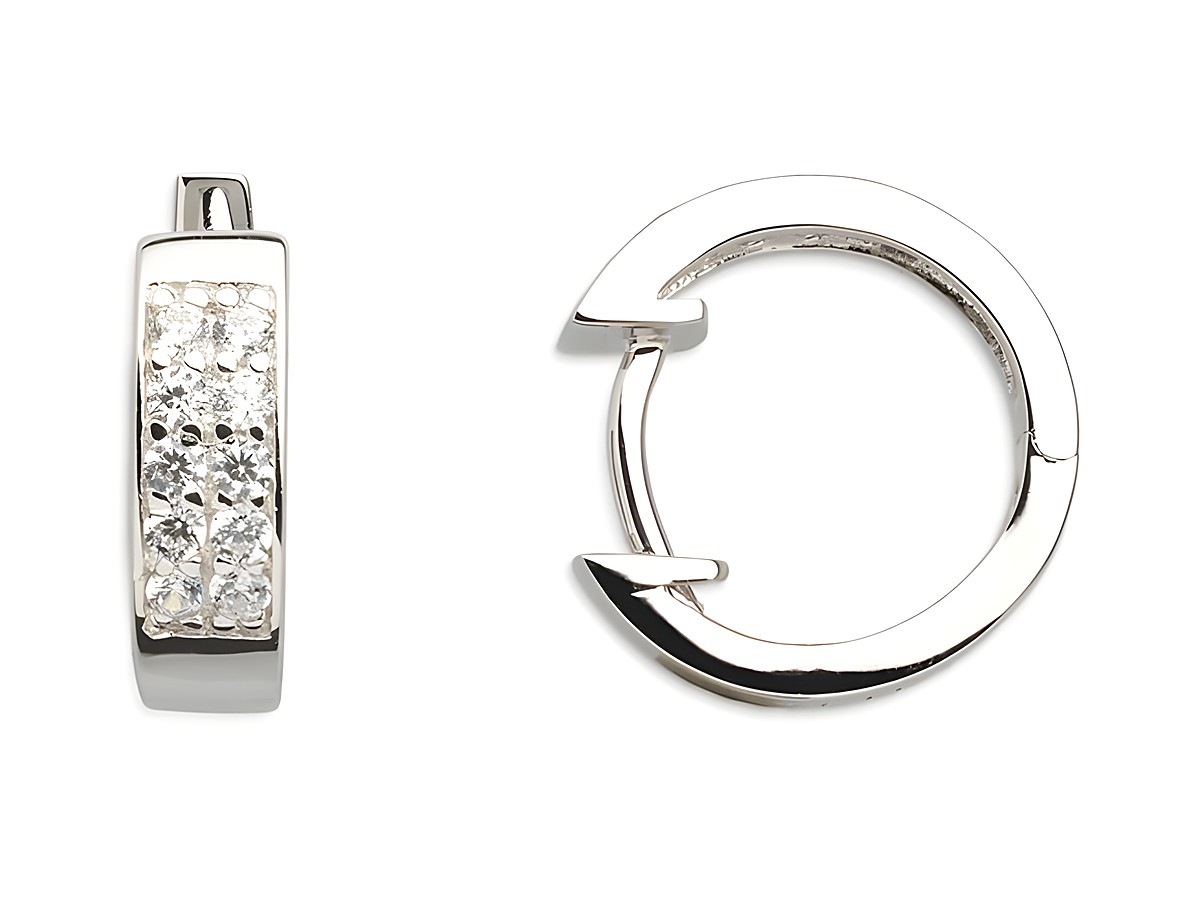XENOX Sterling Silber Ohrringe XS8516 in modernem Design mit funkelnden Zirkonia-Steinen, ideal für einen eleganten Look. Hochwertiger Ohrschmuck von XENOX.