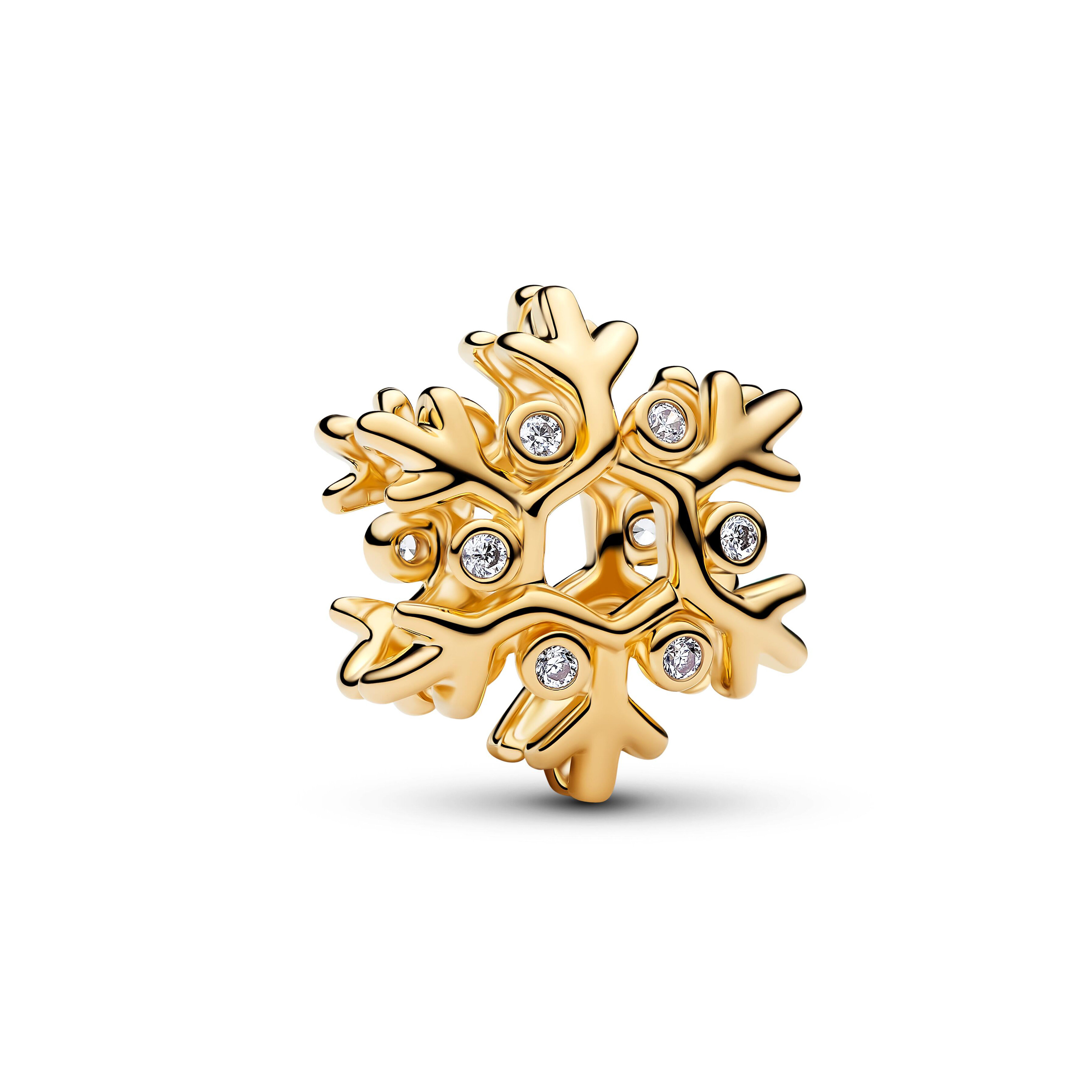 Pandora Moments - Charm Schneeflocke - Gelbgold Vergoldung - Zirkonia - 764249C01