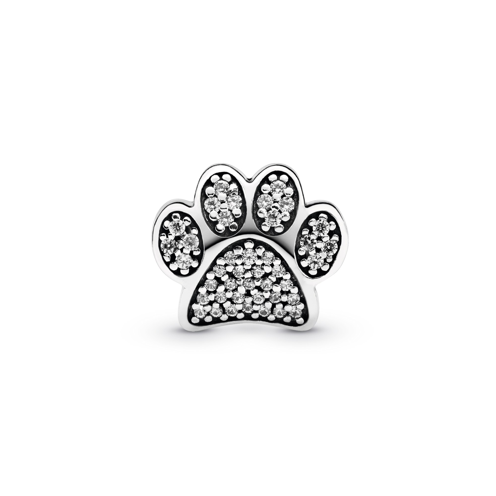 PANDORA Pavé-Pfötchen Pfote - Silber + Zirkonia klar - Charm – Ansicht 3