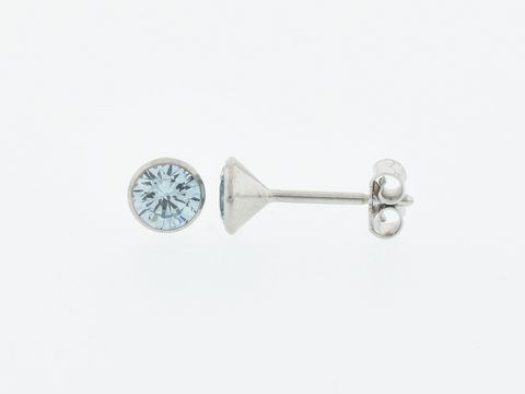 Silber Ohrringe Kelch Silber 5,2 mm Zirkonia hellblau Hersteller Juwelier Harnisch Zirkonia detailreich abgebildet. Ideal für eleganten Schmuckliebhaber.