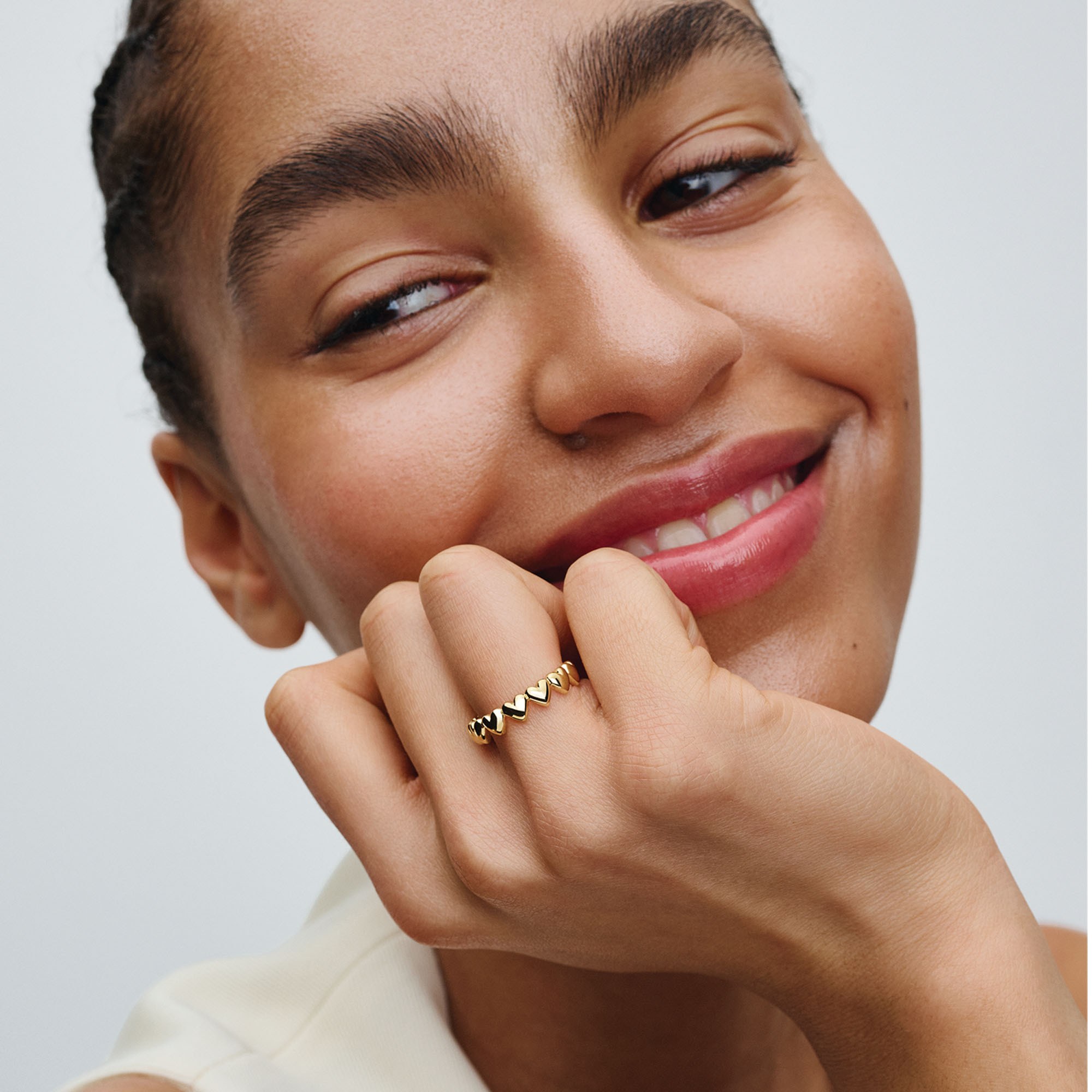 Pandora Reihe von Herzen Ring - Gelbgold vergoldet – Ansicht 4