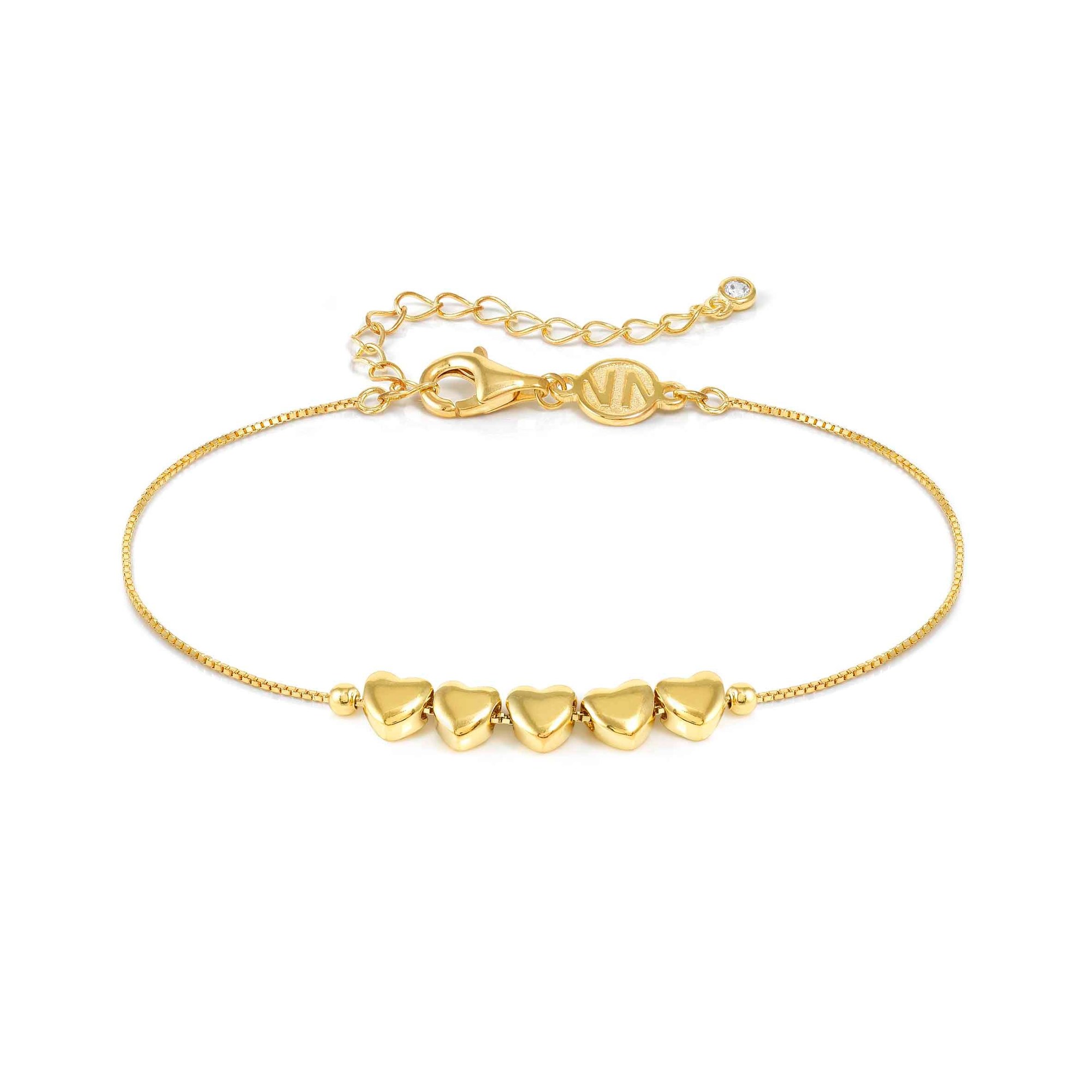 Nomination Sterling Silber - Herz - vergoldet Armband - Armonica – fünf Herzen – 15-19 cm – Ansicht 2