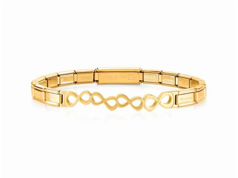 Armband von Nomination Trendsetter 021111 009 mit unendlichem Zeichen in Gelbgold, schlichtes und elegantes Design, ideal für jeden Anlass.