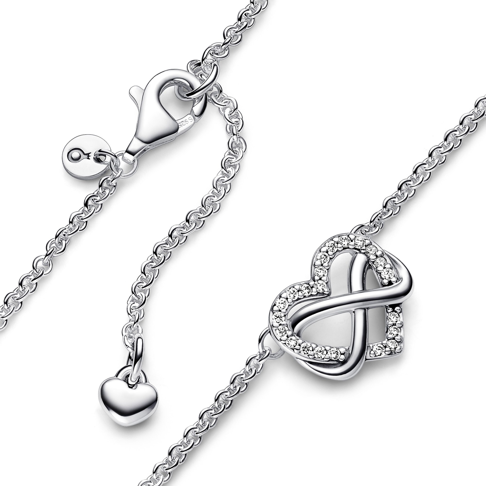 Pandora Funkelnde Unendlichkeits-Herz Collier-Halskette - 50 cm - Sterling Silber Ansicht 2 – Ansicht 2