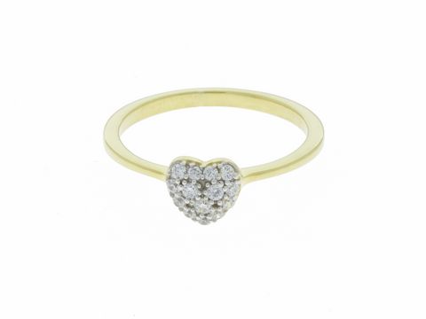 Bezaubernder Ring in Herzform aus silbervergoldetem Material, Größe 58, Hersteller Juwelier Harnisch, ideal für bis Größe 58 oder 18,4.