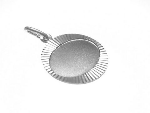 Gravurplatte mit Diamantschliff Silber Anhänger, schlicht und elegant, hergestellt von Juwelier Harnisch, ideal für persönliche Gravuren und Schmuckdesigns.