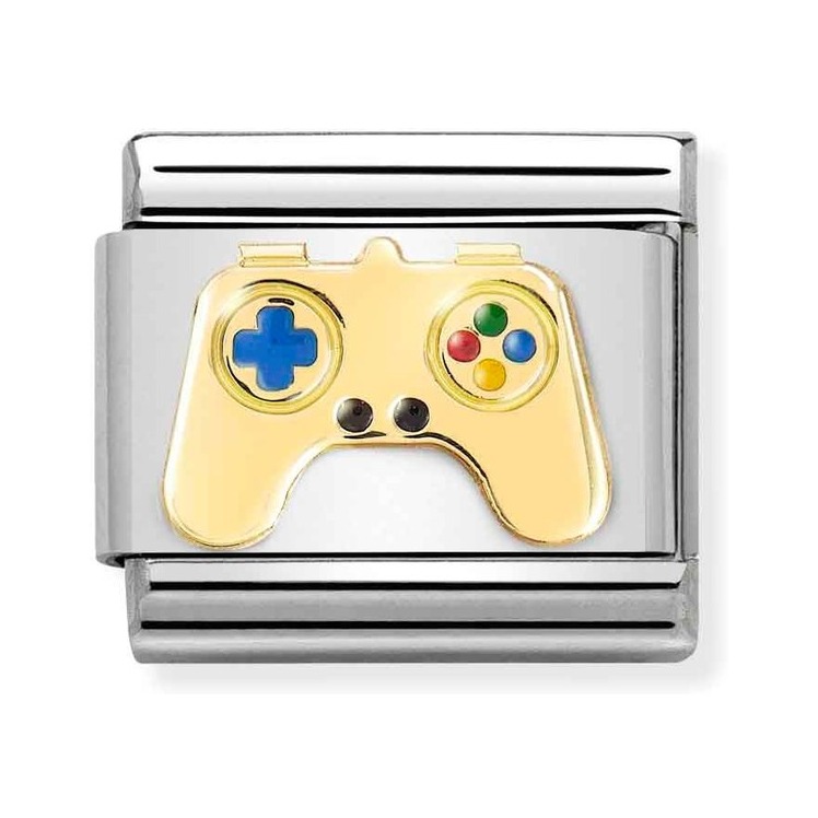 Nomination Composable Classic Charm Controller - Edelstahl, Gold 750 Gelbgold, Emaille