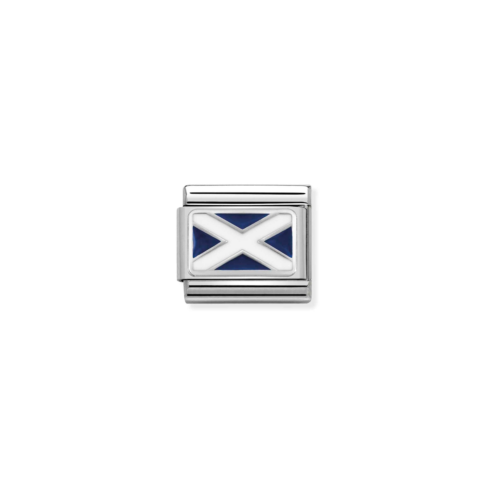 Nomination Composable Classic Charm Flagge Schottland - Edelstahl, Silber 925, Emaille