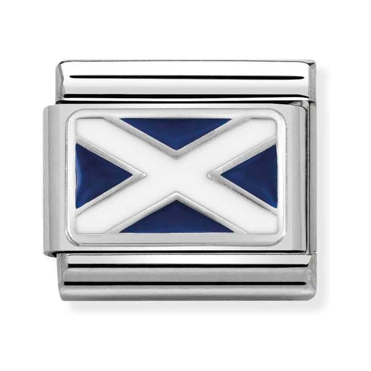 Nomination Composable Classic Charm Flagge Schottland - Edelstahl, Silber 925, Emaille
