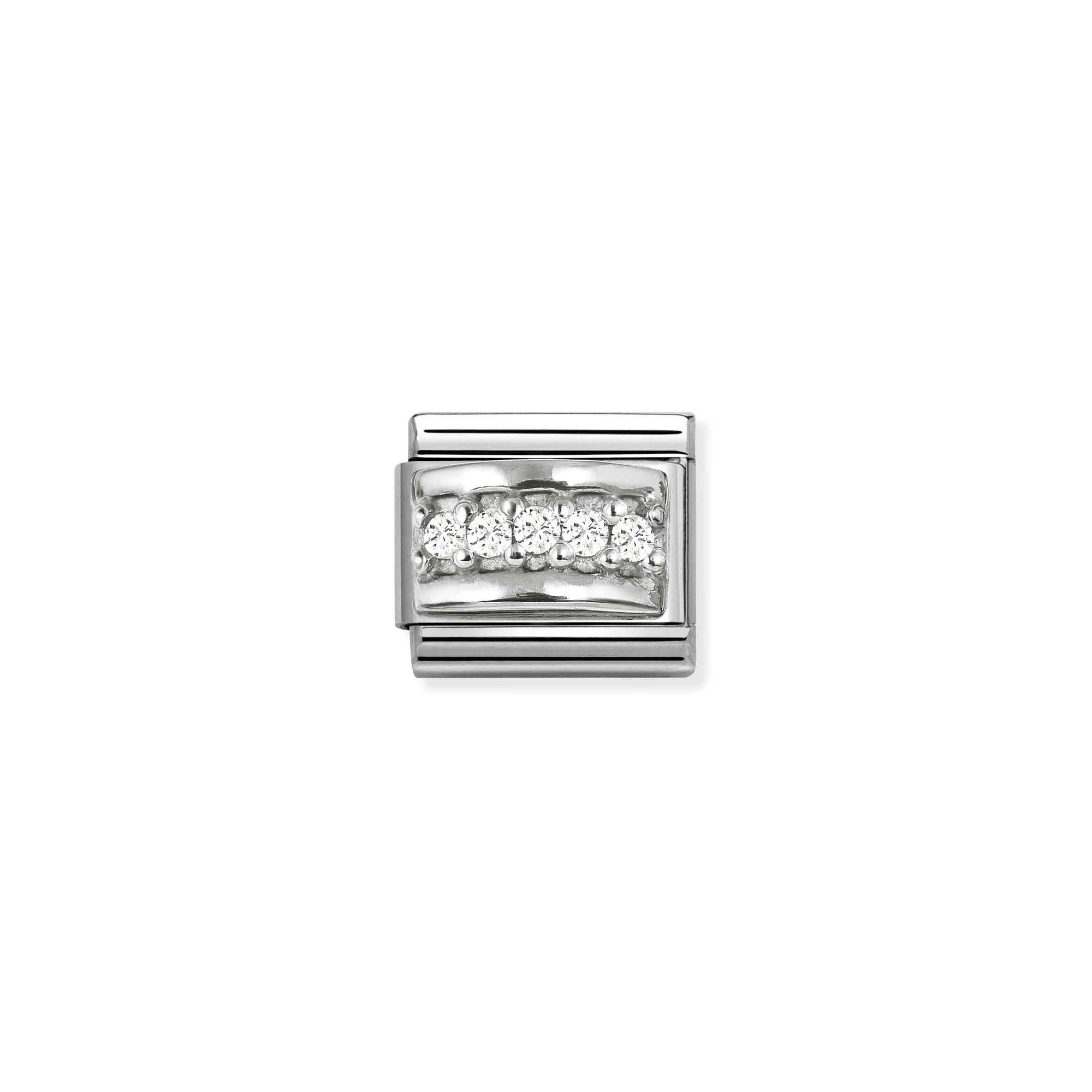 Nomination Classic Sterling Silber charm - Pavé-Relief - Zirkonia – Ansicht 2