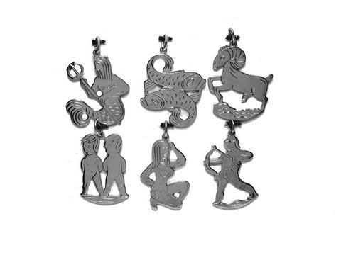 Silberner Jungfrau Anhänger ca. 3 cm von Juwelier Harnisch, einzigartiges Design mit Sternzeichenmotiven, ideal als Schmuckstück für Liebhaber astrologischer Symbole.