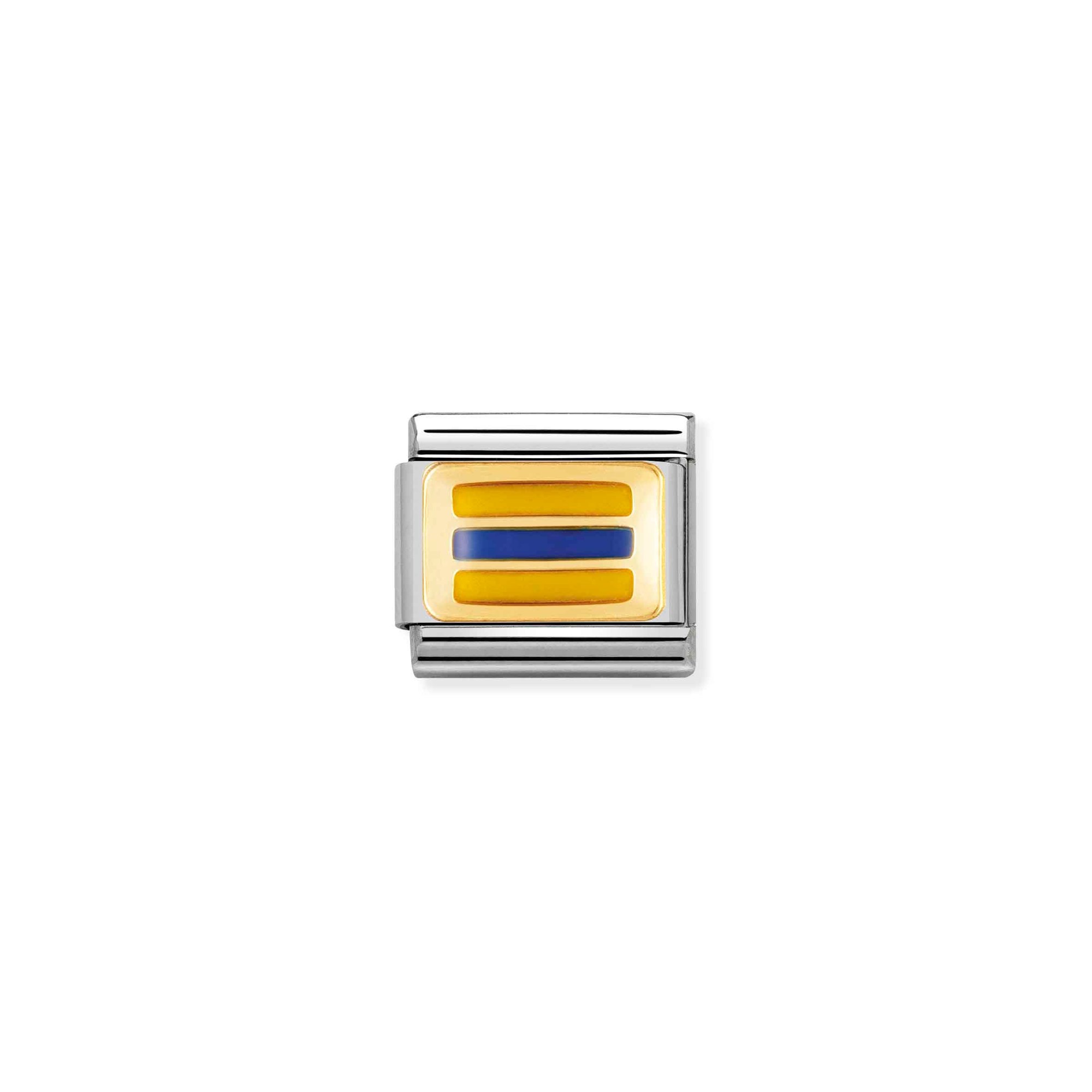 Nomination Composable Classic Charm Flaggenalphabet D - Edelstahl, Gold 750 Gelbgold, Emaille