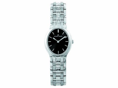 Jacques Lemans Cannes 1-1050A Armbanduhr mit schwarzem Ziffernblatt und silbernem Metallarmband, elegante und zeitlose Uhr für jeden Anlass.