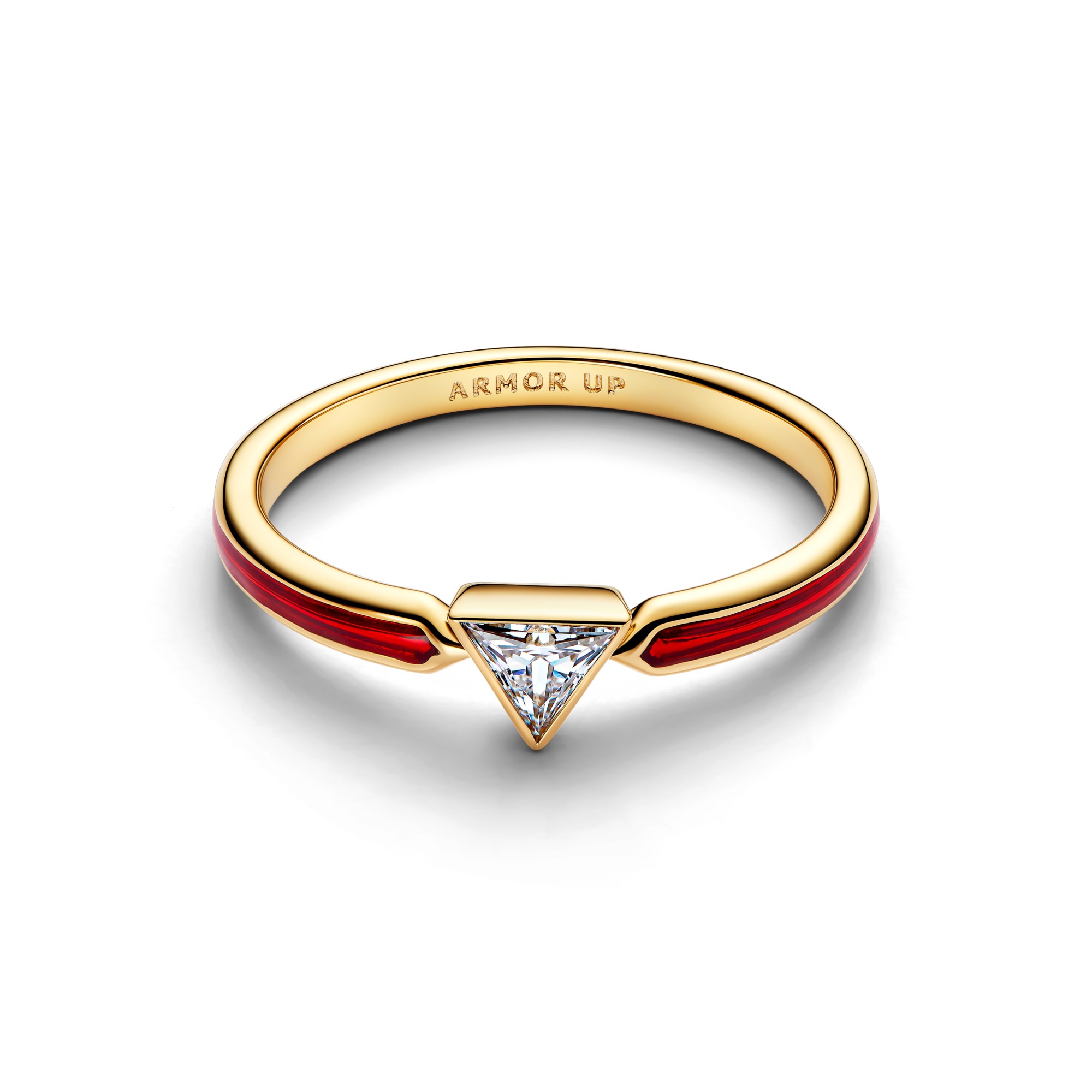 Pandora Marvel Iron Man Ring - Gelbgold Vergoldung - Emaille Zirkonia Rot – Ansicht 2