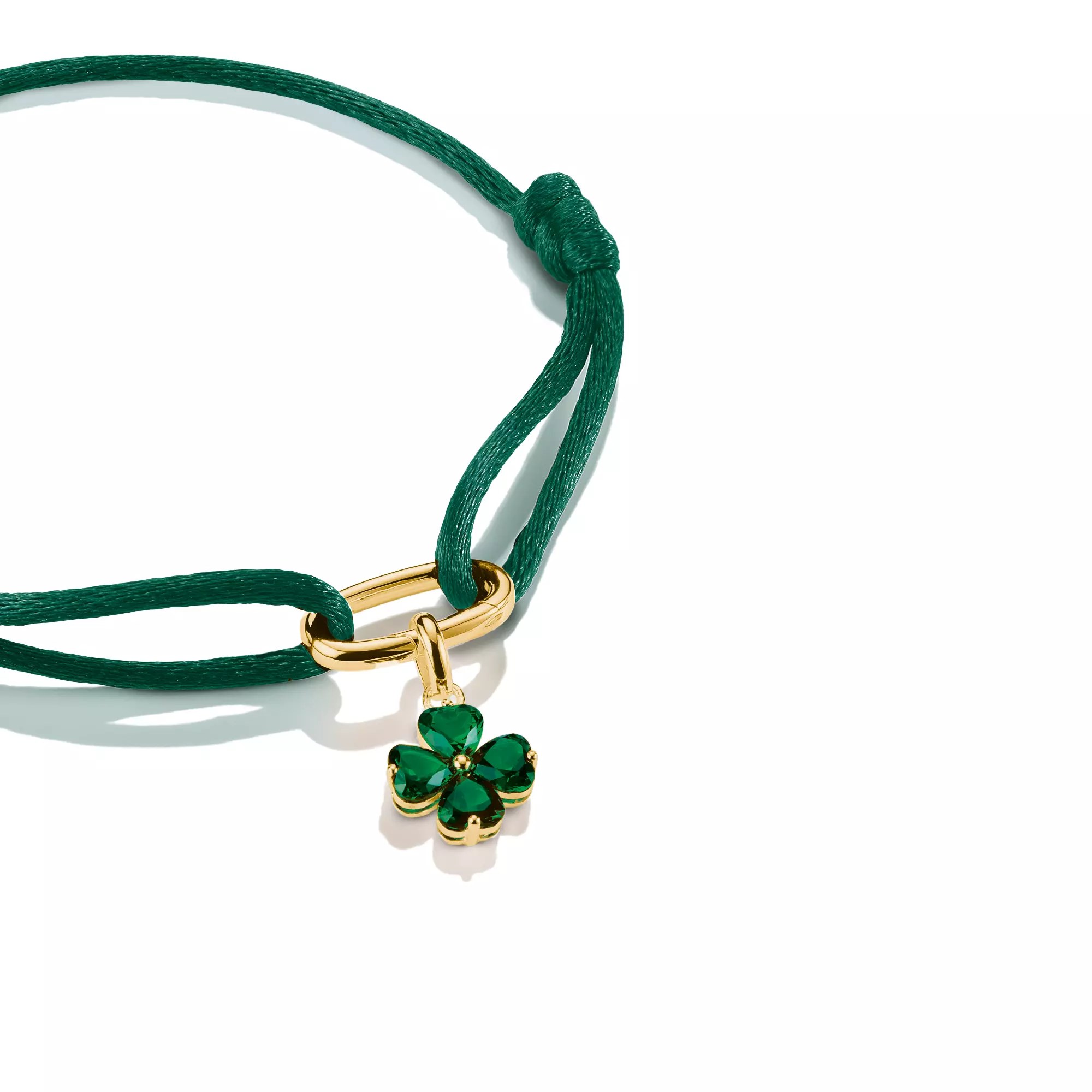 Thomas Sabo Connect - Charm Kleeblatt - 18k Gelbgold Vergoldung - Nanokristall - Charm mit Öse – Ansicht 2