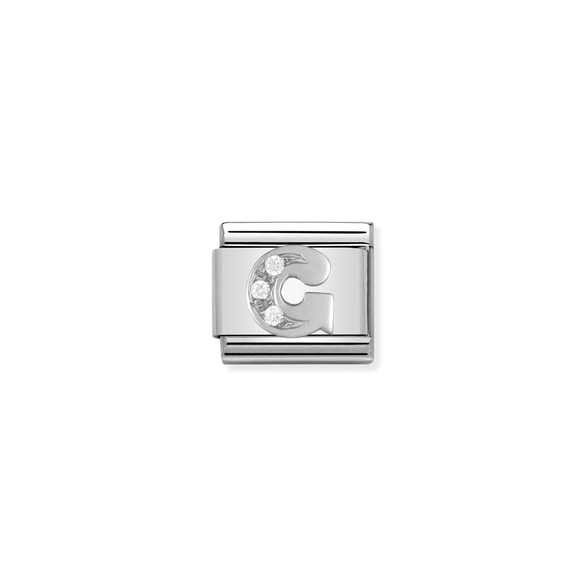 Nomination Composable Classic Charm Buchstabe G - Edelstahl, Sterling Silber, Zirkonia