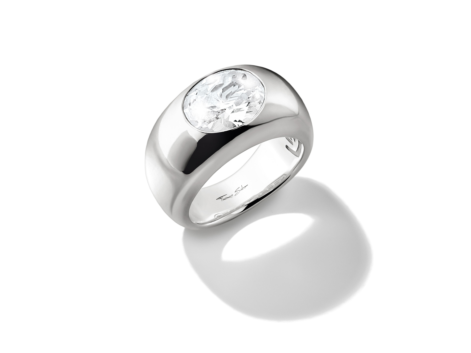 Thomas Sabo TR2520-051-14-52 Bold Elegance Ring - Sterling Silber & Zirkonia - Weiß - Gr. 52