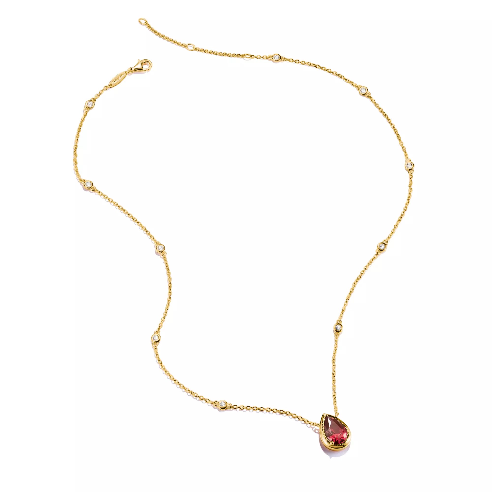 Thomas Sabo ELYNDRA Kette 45 - 50 cm - 750/- Gold auf Silber & Zirkonia - Rot – Ansicht 3