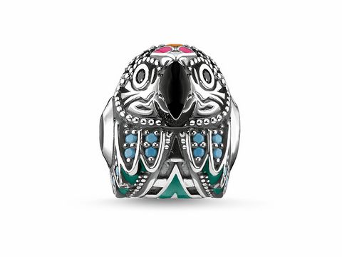 Mehrfarbiger Papagei Bead von Thomas Sabo K0288-340-7 aus Stein und Metall mit detaillierter Ausarbeitung und bunten Akzenten für Karma Beads.