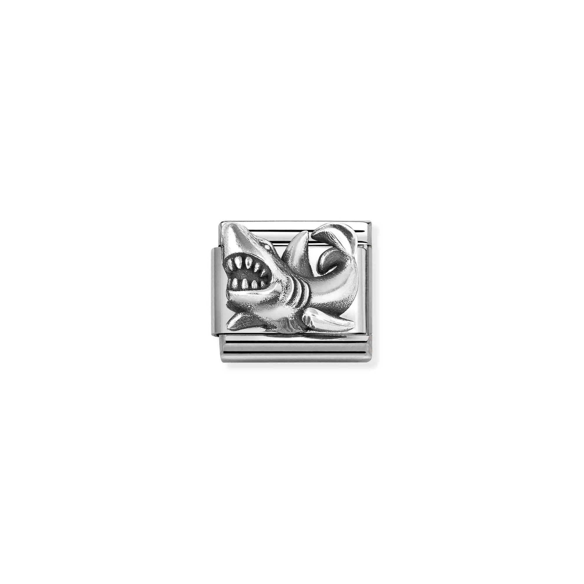 Nomination CLASSIC Element - oxidiertes Sterling Silber - Hai – Ansicht 2