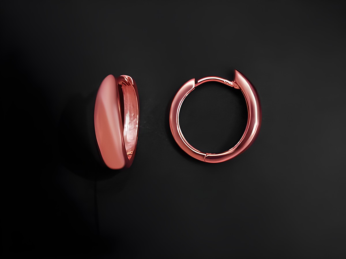 Creolen aus 925 Sterling Silber, 1,5 cm, poliert und rosé vergoldet, Hersteller Juwelier Harnisch, in elegantem Roségold auf Silber, bieten einen modernen und stilvollen Akzent.