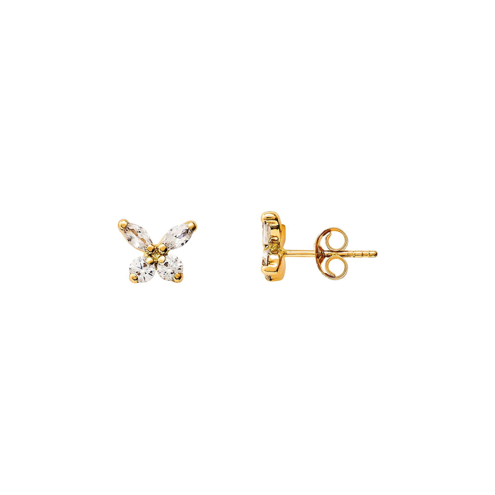 XENOX Ohrringe FINE Schmetterling - Gelbgold 585 – Ansicht 2