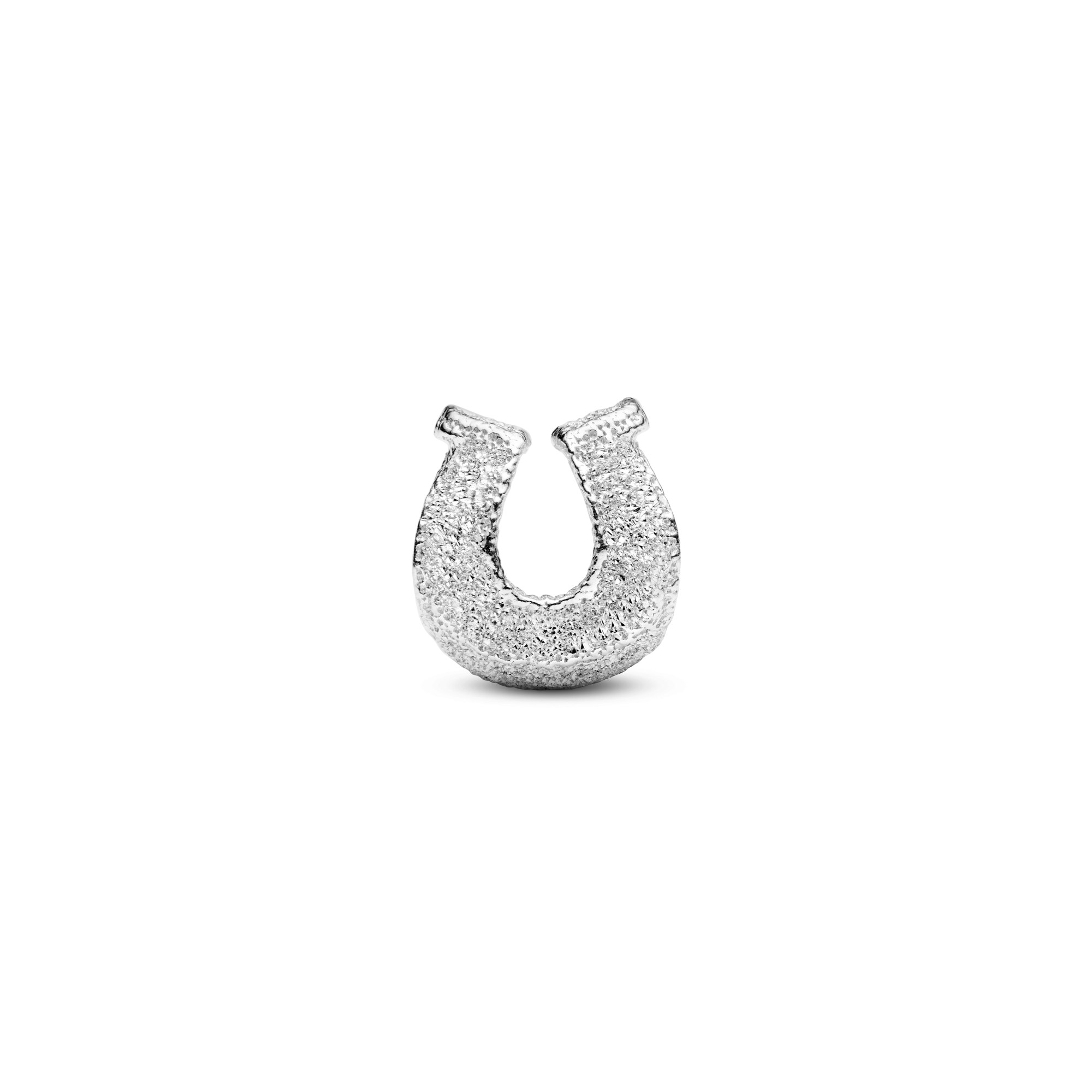 Pandora Strukturiertes Hufeisen Mini-Charm - Sterling Silber – Ansicht 2