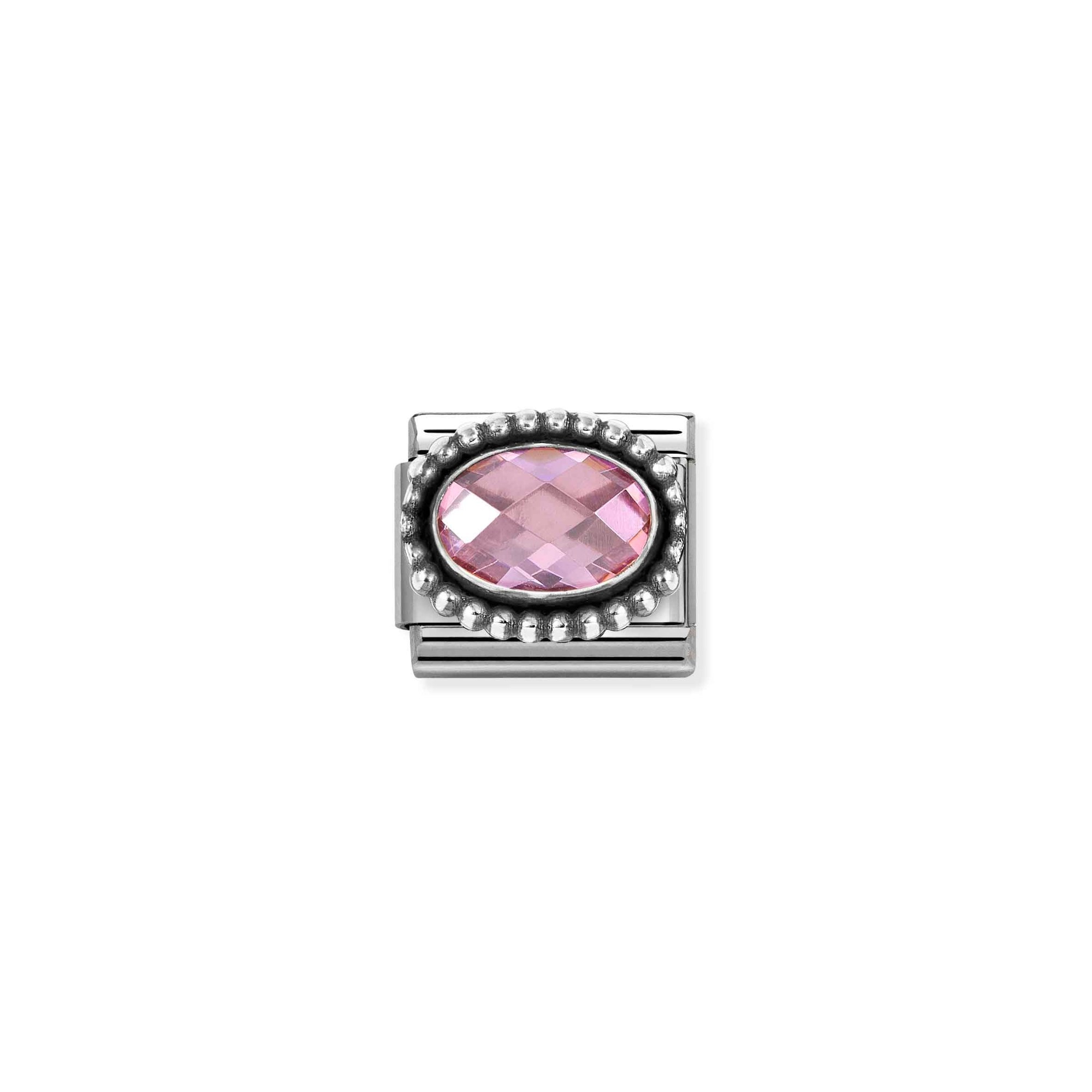 Nomination CLASSIC Element - fac. Zirkonia - oval in Sterling Silber Kugel - Rosa – Ansicht 2