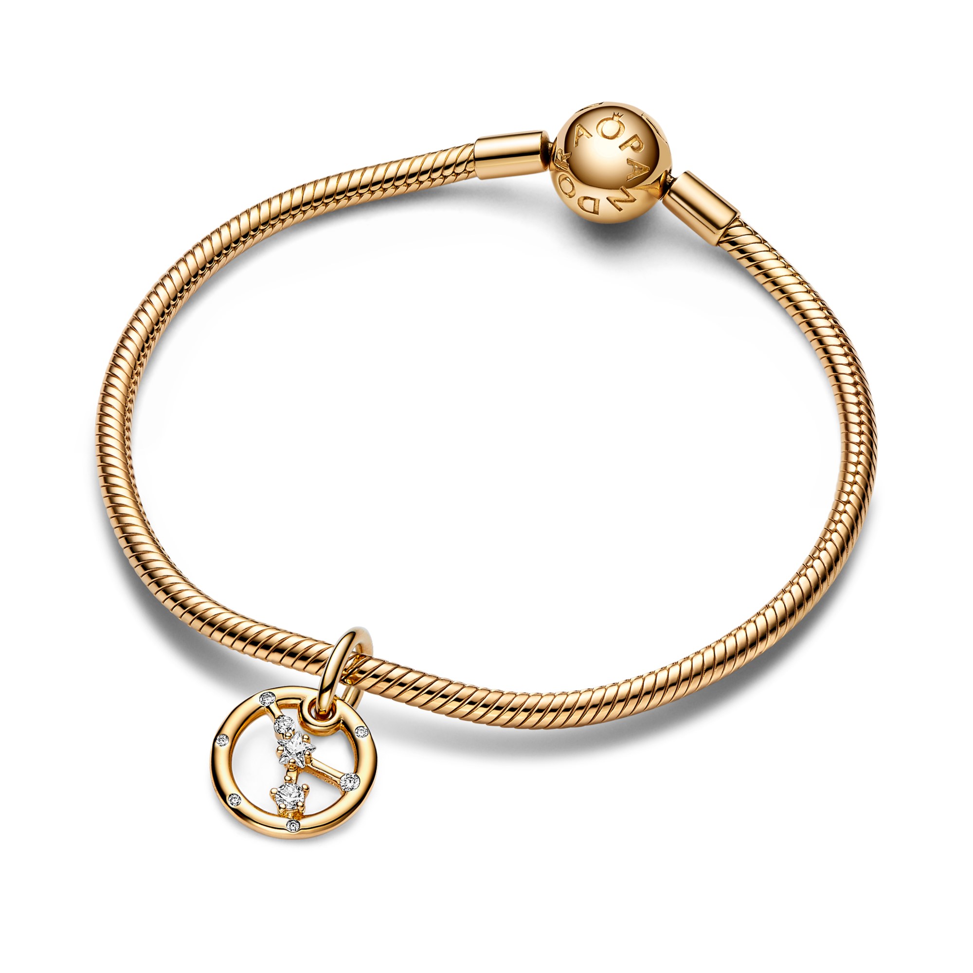 Pandora Sternzeichen Krebs Charm-Anhänger - Gelbgold Vergoldung - Zirkonia – Ansicht 2