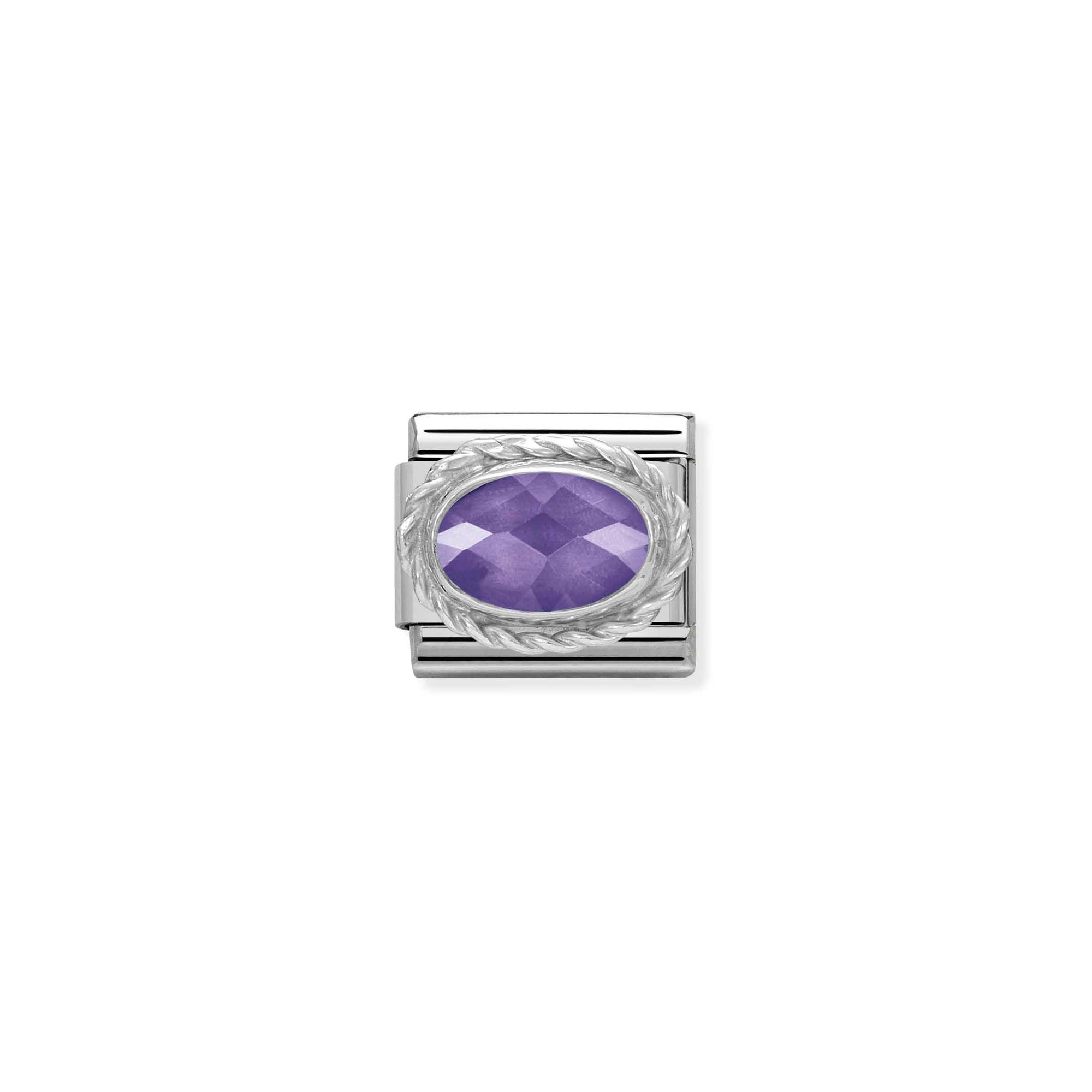 Nomination Composable Classic Charm Kordel Zirkonia lila - Edelstahl, Sterling Silber