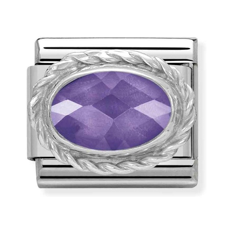Nomination Composable Classic Charm Kordel Zirkonia lila - Edelstahl, Sterling Silber