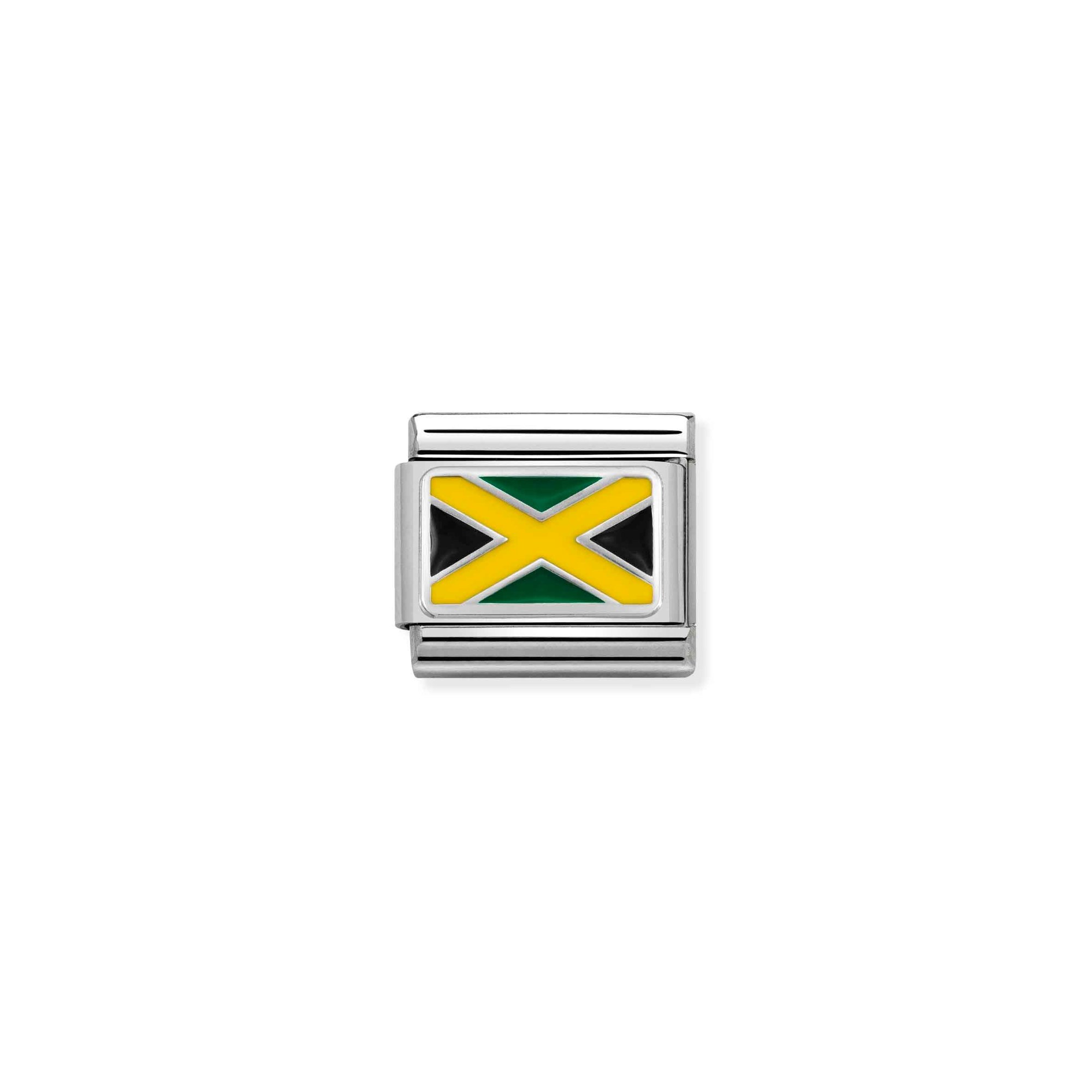 Nomination Composable Classic Charm Flagge Jamaika - Edelstahl, Sterling Silber, Emaille