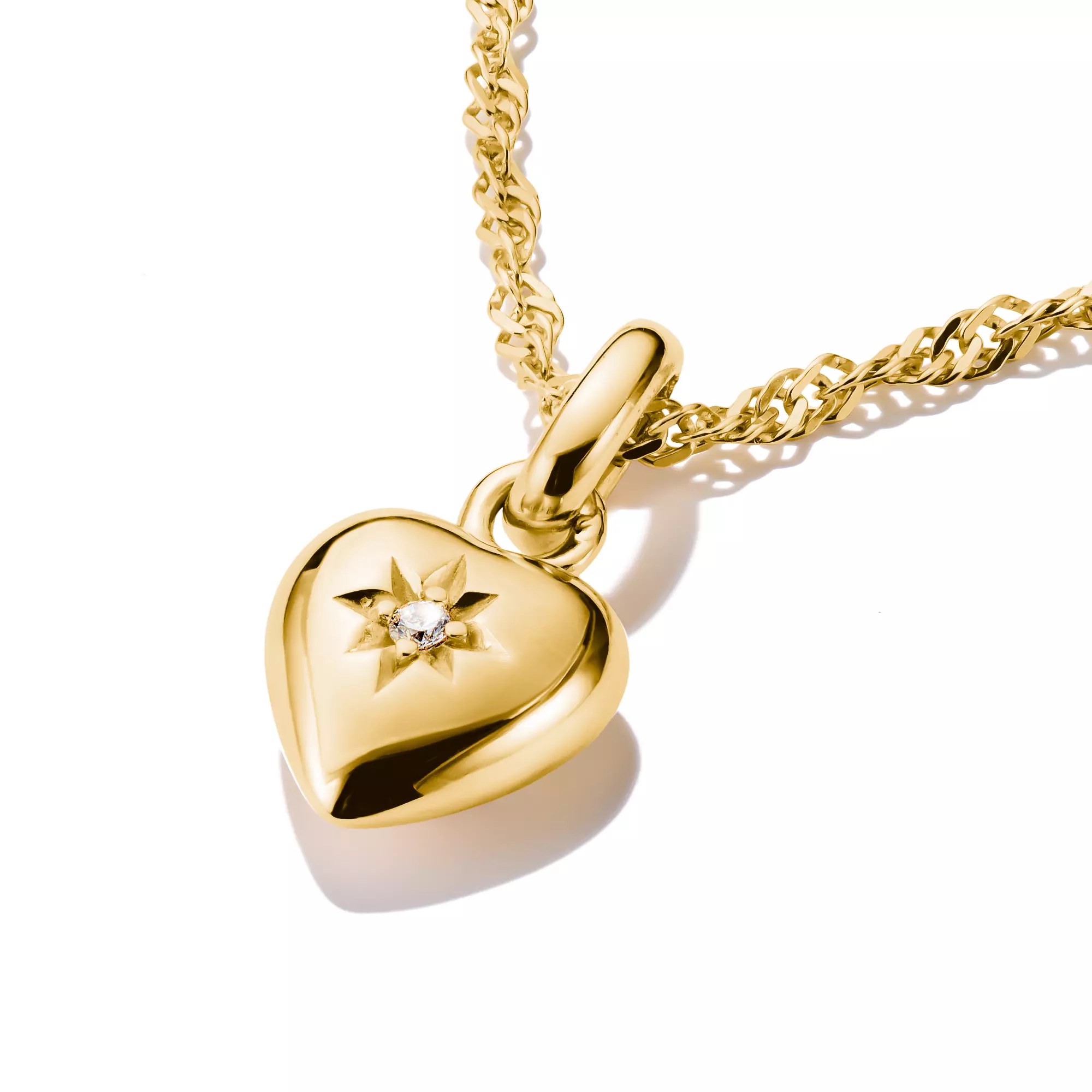 Thomas Sabo Connect - Herz mit Stern - Charm mit Öse - Silber & Gelbgold Verg. + Zirkonia – Ansicht 2