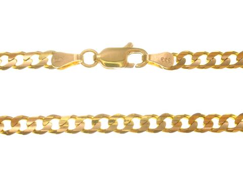 Panzerkette nach innen gewölbt aus Gold 333, 45 cm lang und 4,7 mm dick, hergestellt von Juwelier Harnisch, glänzende Oberfläche und stabiler Verschluss.