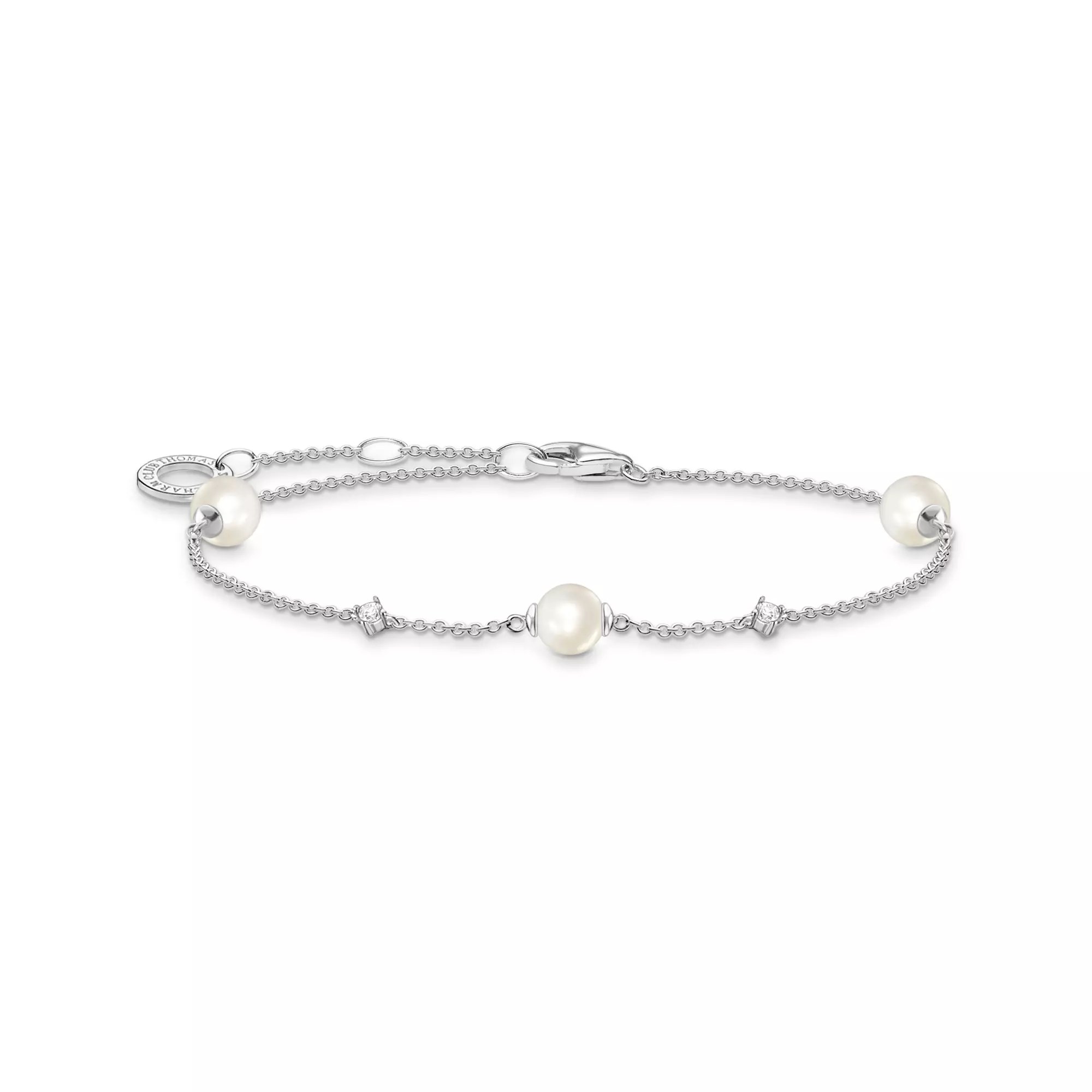 Thomas Sabo Charming Armband Sterling Silber + Perle + Zirkonia - weiß 16-19 cm