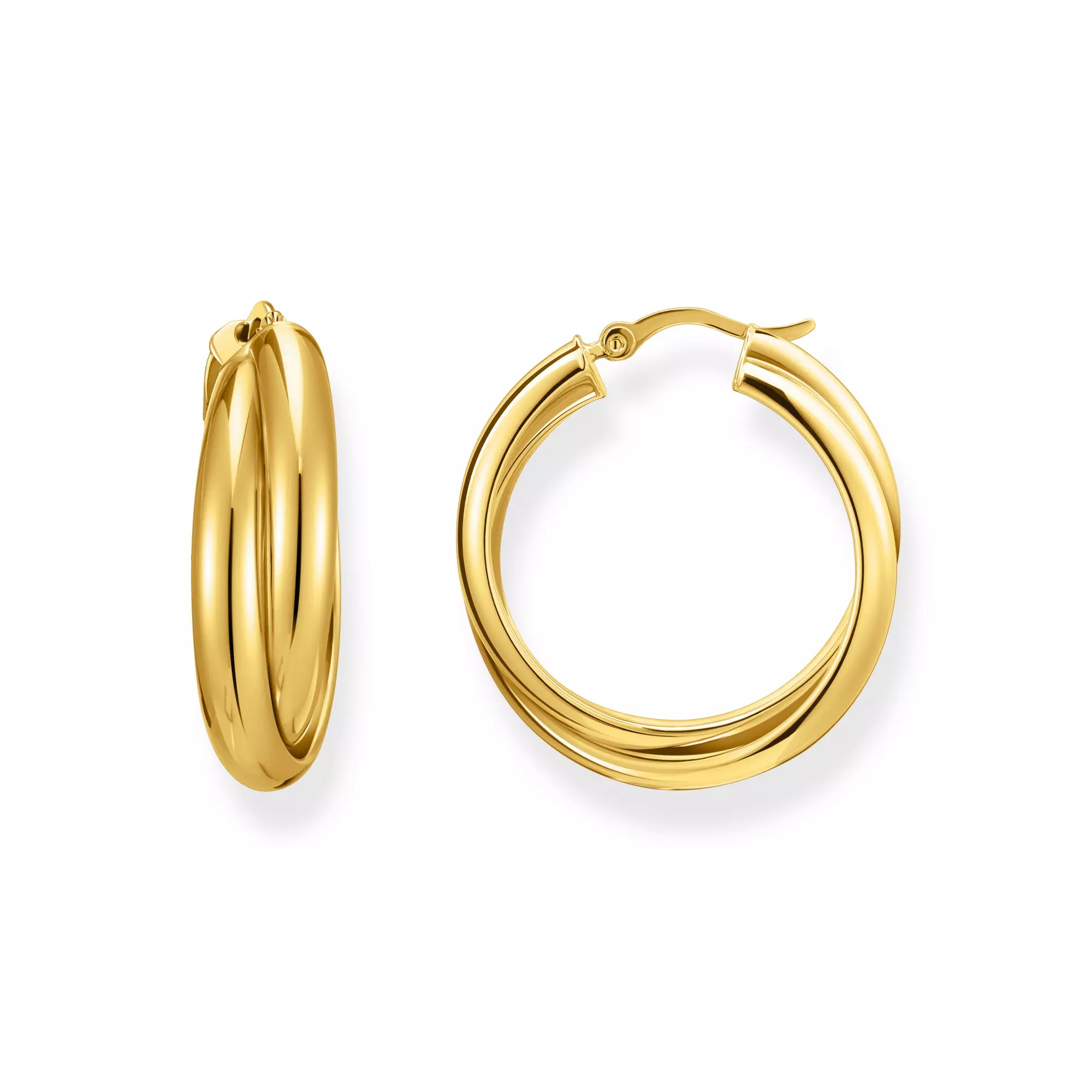Thomas Sabo Creolen verschlungenes Design vergoldet – HOOP EARRINGS – Silber – Ansicht 2