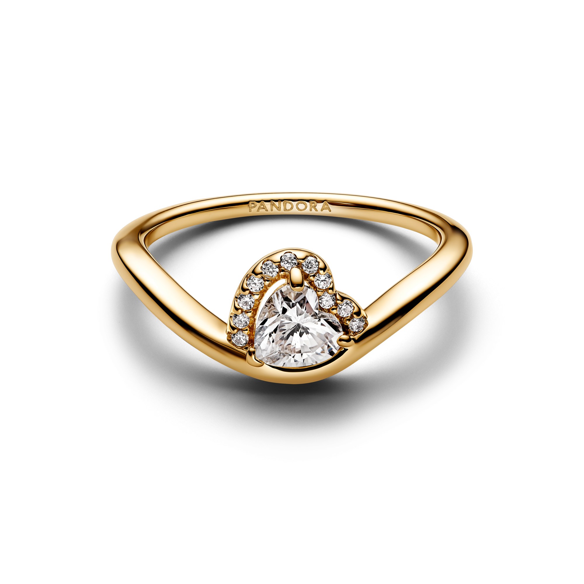 Pandora Wellenherz Gelbgold verg. Ring & Zirkonia – Ansicht 2