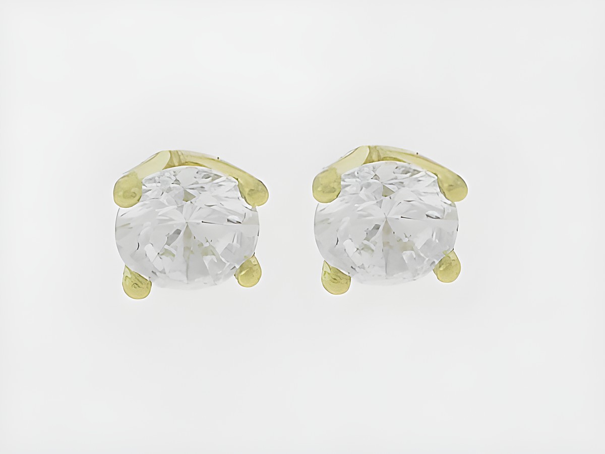 Ohrringe Gold 333 rund hinreißend Stecker Zirkonia Hersteller Juwelier Harnisch Zirkonia in elegantem Design glänzen und setzen strahlende Akzente. Ideal für besondere Anlässe.