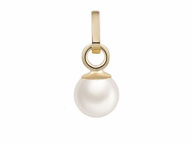 Gelbgold 585 Anhänger poliert von Xenox mit einer echten Perle, die eine elegante Optik verleiht und als stilvolles Schmuckstück für besondere Anlässe geeignet ist.